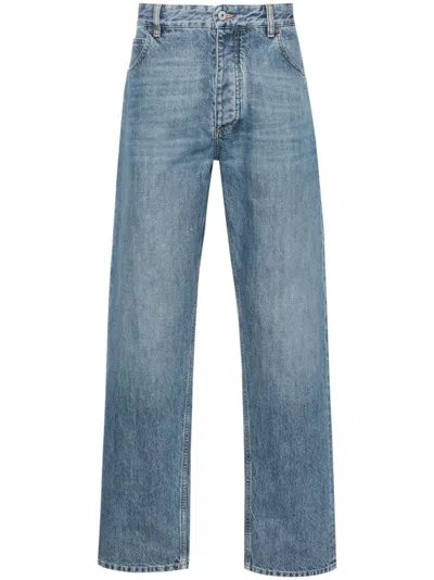 Bottega Veneta Halbhohe Straight-leg-jeans In Blau