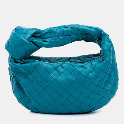 Pre-owned Bottega Veneta Blue Mini Nappa Intrecciato Jodie
