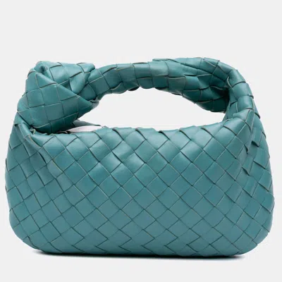 Pre-owned Bottega Veneta Blue Mini Nappa Intrecciato Jodie