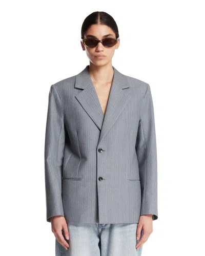 Bottega Veneta Blue Mohair And Wool Jacket In Gray