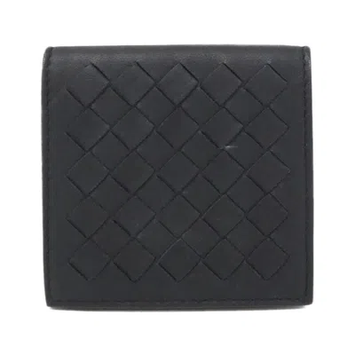 Pre-owned Bottega Veneta Blue Navy Leather Coin Purse/coin Case ()