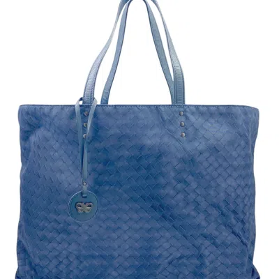 Pre-owned Bottega Veneta Blue Nylon Tote Bag ()