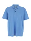 Bottega Veneta Polo Shirt With Ribbed Collar And Short Sleeves In Blu