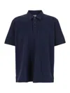 Bottega Veneta Blue Polo With Classic Collar And Embroidered Logo On The Front In Tone On Tone Cotto In Multicolor
