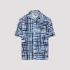 Bottega Veneta Printed Check Bowling Shirt In Blue