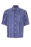 Bottega Veneta Printed Viscose Blend Shirt For Men In Blue