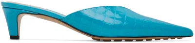 Bottega Veneta Blue Punta Heels In 4631 Pool