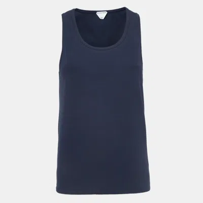 Pre-owned Bottega Veneta Blue Rib Knit Tank Top Xs