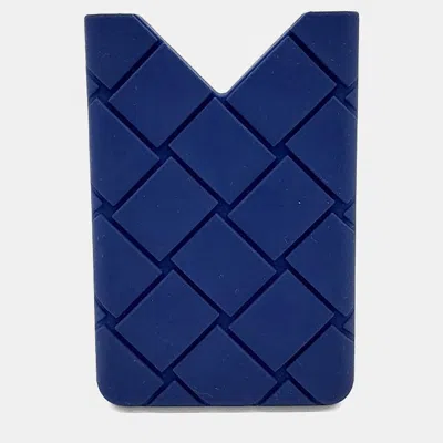 Pre-owned Bottega Veneta Blue Rubber Card Holder