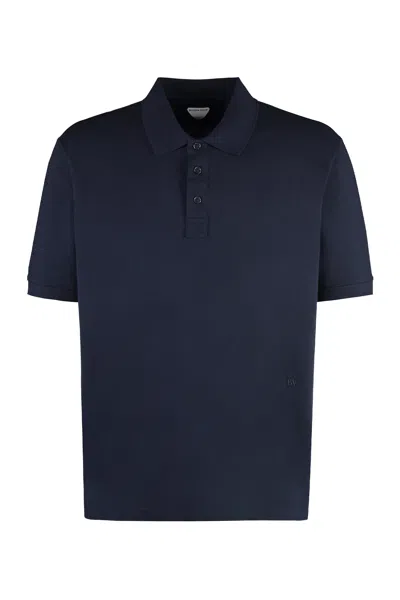 Bottega Veneta Blue Short Sleeved Polo Shirt For Men