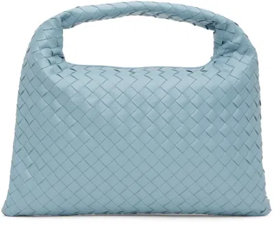 Bottega Veneta Blue Small Hop Bag In 1728 Ice-m Brass