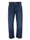 Bottega Veneta Blue Straight Jeans With Logo Patch In Denim Man In Blu