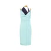 Bottega Veneta Midi Dress In Suede Leather In Blue