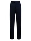 Bottega Veneta Blue Tailored Pants In Wool Woman In Multicolor
