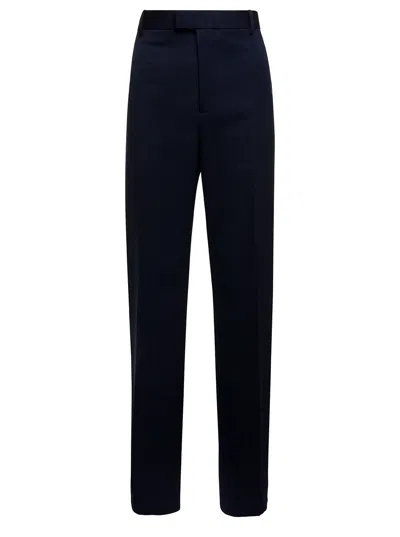 Bottega Veneta Blue Tailored Pants In Wool Woman In Multicolor