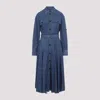 Bottega Veneta Viscose Midi Dress Flared Skirt In Blue