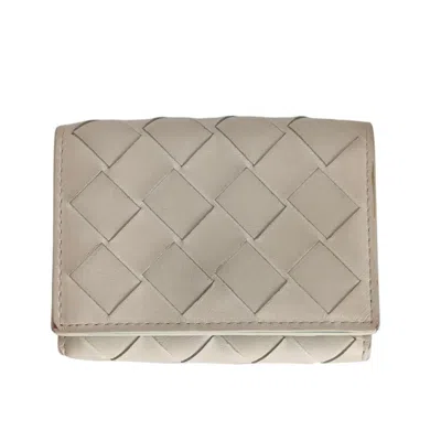 Pre-owned Bottega Veneta Blue White Intrecciato Wallet (tri-fold) () In Multi