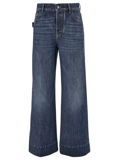 Bottega Veneta High-rise Wide-leg Denim Boyfriend Trousers In Blue