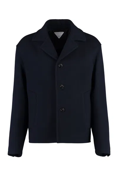 Bottega Veneta Blue Wool Blend Peacoat For Men