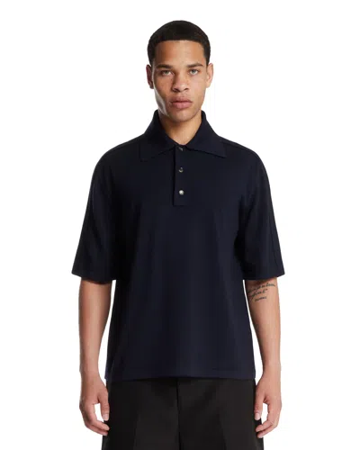 Bottega Veneta Blue Wool Polo