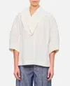 Bottega Veneta Wide Blouse With V-neck And Ruffle Details In White