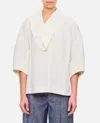 Bottega Veneta Wide Blouse With V-neck And Ruffle Details In White