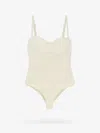 Bottega Veneta Textured Sleeveless Bustier Bodysuit In Neutral
