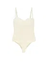 Bottega Veneta Textured Sleeveless Bustier Bodysuit In Neutral