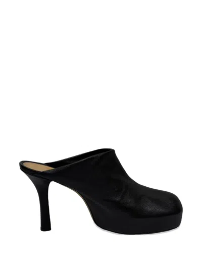 Pre-owned Bottega Veneta Bold Platform Mules In Black