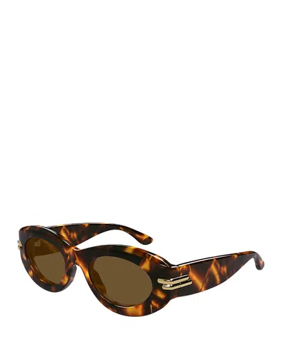 BOTTEGA VENETA BOLD RIBBON OVAL SUNGLASSES, 51MM