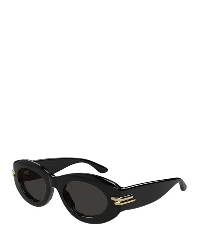 BOTTEGA VENETA BOLD RIBBON OVAL SUNGLASSES, 51MM