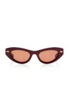 Bottega Veneta Bold Ribbon Stud Acetate Sunglasses