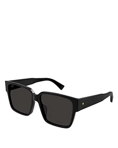 Bottega Veneta Bold Triangle Stud Squared Sunglasses, 59mm In Black