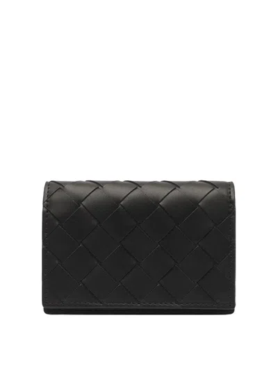 Bottega Veneta Intrecciato Business Card Case In Black