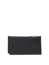 Bottega Veneta Intrecciato Piccolo Leather Zip Card Case In Black