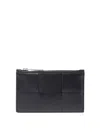 Bottega Veneta Zippered Card Case In Black