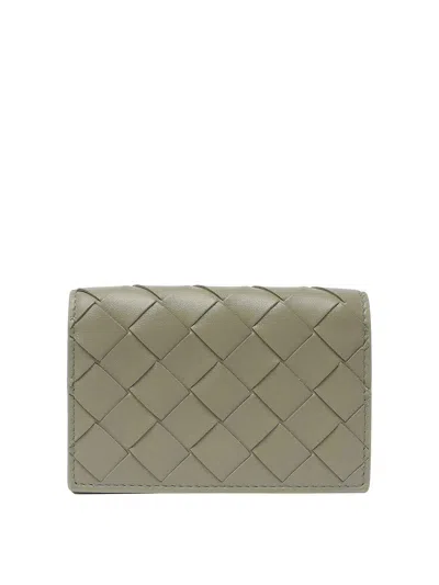 Bottega Veneta Intrecciato Business Card Case In Green