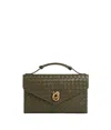 Bottega Veneta Womens Cypress-muse Brass Knot-lock Intrecciato Leather Shoulder Bag In Green
