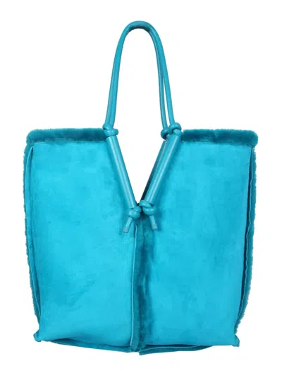 Bottega Veneta Bolster Tote Bag In Blue