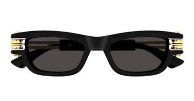Bottega Veneta Bolt Plastic Rectangle Sunglasses In Black