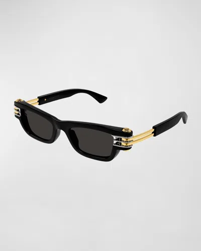 BOTTEGA VENETA BOLT PLASTIC RECTANGLE SUNGLASSES