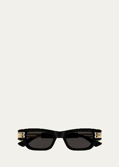BOTTEGA VENETA BOLT PLASTIC RECTANGLE SUNGLASSES