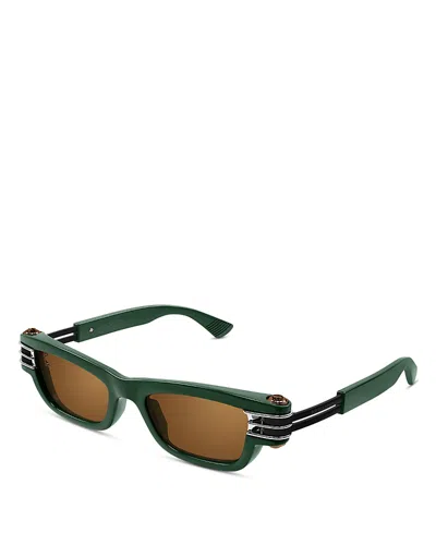 Bottega Veneta Bolt Rectangular Injection Sunglasses, 50mm
