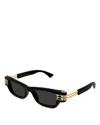Bottega Veneta Bolt - Bv1308s-001 - Black Sunglasses In Black/gray Solid