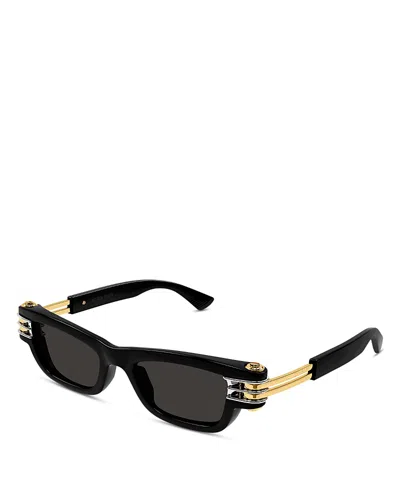 BOTTEGA VENETA BOLT RECTANGULAR INJECTION SUNGLASSES, 50MM