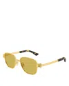 Bottega Veneta Bolt Squared Sunglasses, 51mm In Gold