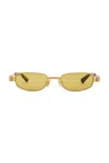 Bottega Veneta Bolt Sunglasses In Gold & Yellow