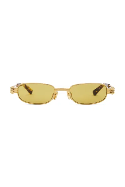 Bottega Veneta Bolt Sunglasses In Gold & Yellow