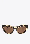 Bottega Veneta Bombe Cat Eye Sunglasses In Brown