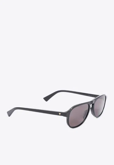 Bottega Veneta Bombe Shield Sunglasses In Gray